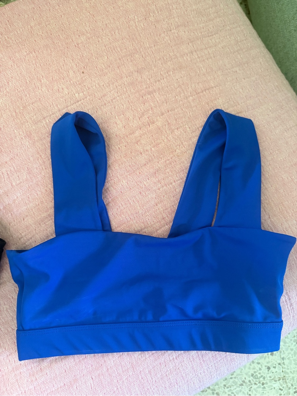 Blue Women's Sports Bra - Supportive Scoop Neck
